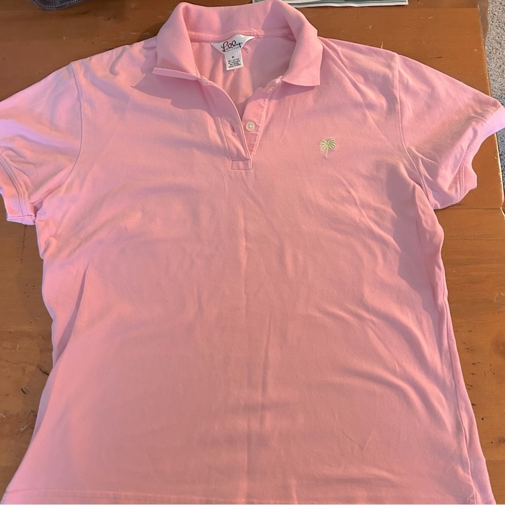 Lilly Pulitzer Light Pink Collared Top Size Med 💞host pick💞
